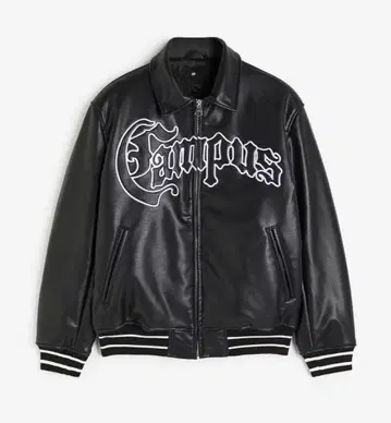 H&M 블랙 가죽 자켓 봄버 자켓 바시티 자켓