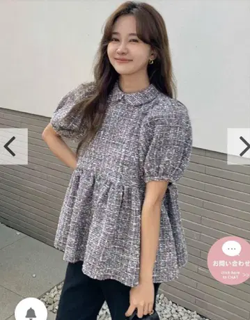 BIRTHDAYBASH 트위드 펄 버튼 상의 S 사이즈
