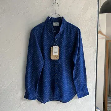 새상품 KATO 도트 무늬 셔츠 레 블루 KATO M