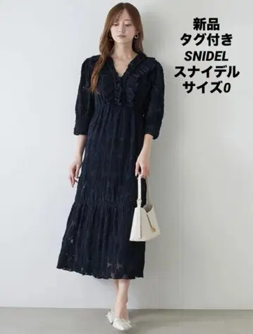택 포함 새상품 SNIDEL 스나이델 자카드 플리츠 원피스 사이즈 0