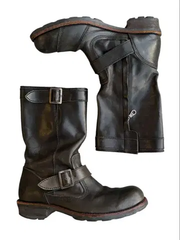 side zip belted engineer boots