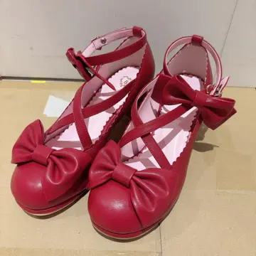 BABY Sweet Ribbon 신발 크림슨 L