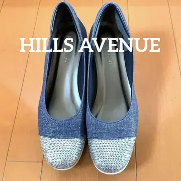 HILLS AVENUE 데님 블루 웨이브 밑창 통굽 펌프스