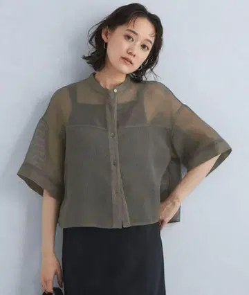 시어 코드 레인 숏 슬리브 셔츠
