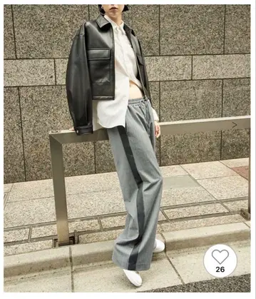 MIESROHE 미스 로에 허리밴딩 울 팬츠 핀스트라이프