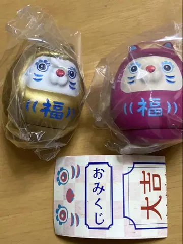 시프라 한정판 개운 와쿠와쿠 고양이 달마 금색과 핑크색 2세트