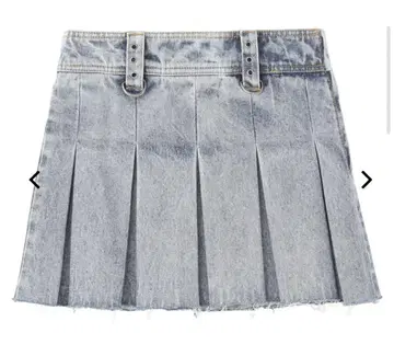 새상품 X-girl PLEAT DENIM MINI SKIRT 엑스걸