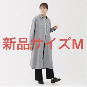 무인양품 워싱 브로드 긴팔 셔츠 원피스 M