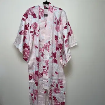 최저가 여성용 꽃무늬 롱 기장 유카타 핑크 계열 클리닝 완료