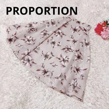 PROPORTION 롱 플레어 스커트 핑크 꽃무늬 S
