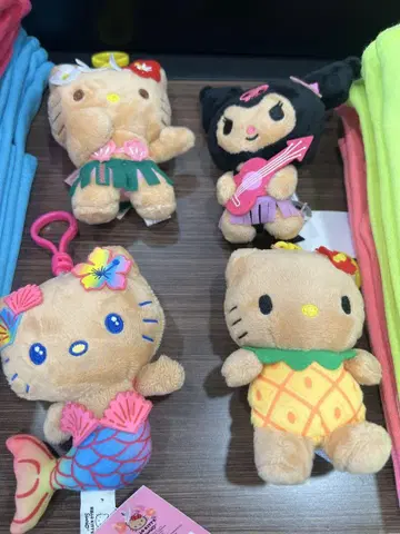 하와이 한정판! 품절 속출! 일광화상 헬로키티 봉제 인형 키링 세트