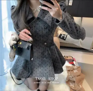 왕홍 여성용 A라인 코트