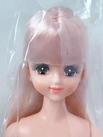 즐거운 인형 마린 화이트x핑크 밑단 컬 롤 계열
