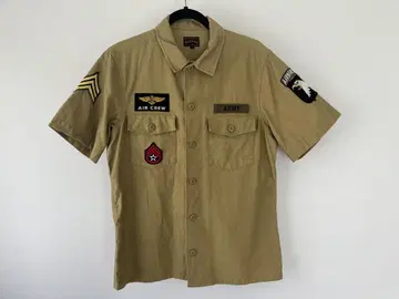 에어크루 베이지 반팔 워크 셔츠