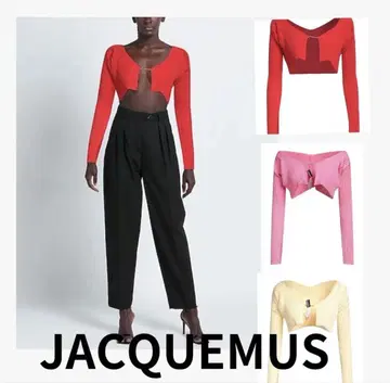 jacquemus 리브 니트탑 빨간색 38