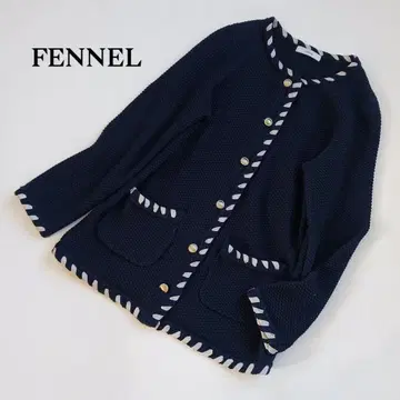 FENNEL 페넬 노카라 니트 자켓 골드 버튼 리본 9호