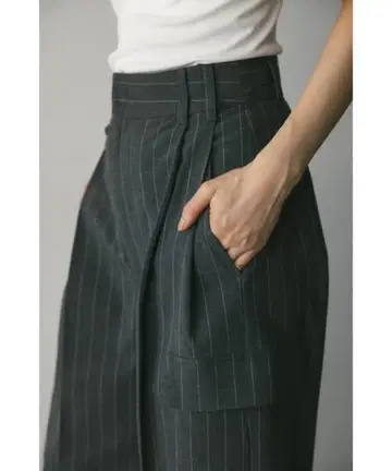 STYLEMIXER 핀스트라이프 카고 팬츠