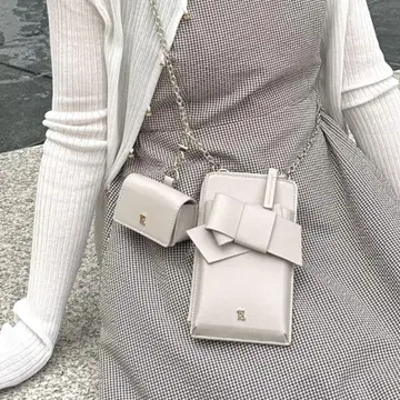 FRAY I.D [WEB 한정판] 리본 멀티 숄더 그레이쉬 베이지