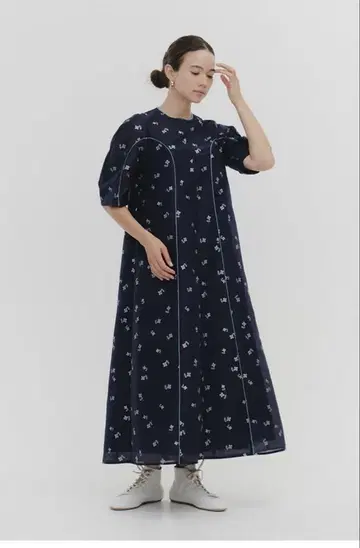 yori 라메 클로버 시어 드레스 38 사이즈