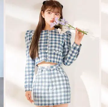 Darich 컴팩트 깅엄 데님 자켓