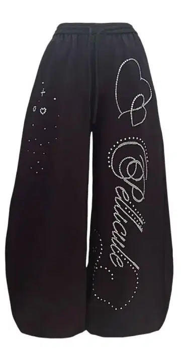 PELLICULE stone-deco sweat pants 블랙