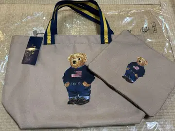 미사용 새상품 랄프 로렌 폴로베어 에코백 파우치 포함 베이지