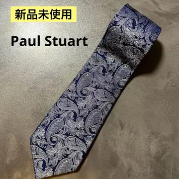 PaulStuart 넥타이 페이즐리 네이비