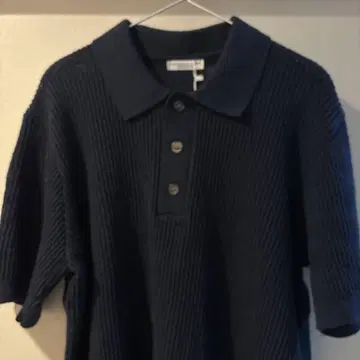 [택 포함 새상품] nugu 네이비 리브 칼라 니트