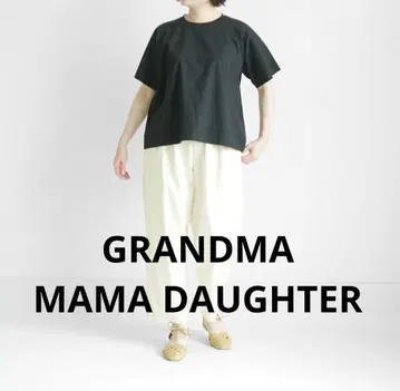 GRANDMA MAMA DAUGHTER 백 턱 T셔츠 블랙 L 새상품급