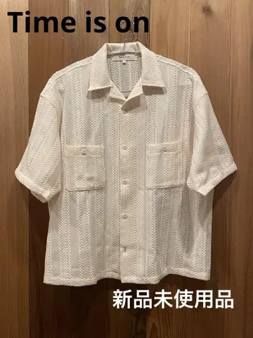 타임이즈온 GEOMETRIC WIDE STRIPE BOX SHIRT