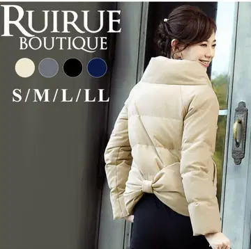 RUIRUE BOUTIQUE 네이비 다운 코트 뷰티풀 루일 에 부티크