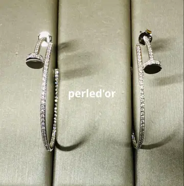 최고급 모이사나이트 모이사나이트 후프 귀걸이