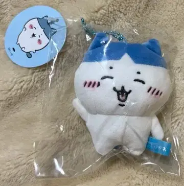 고양이 마스코트 화이트와 파랑 약 10cm 택 포함