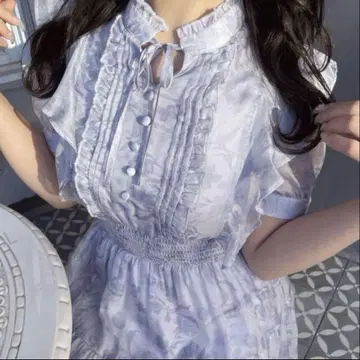evelyn 라메 프릴 꽃무늬 OP