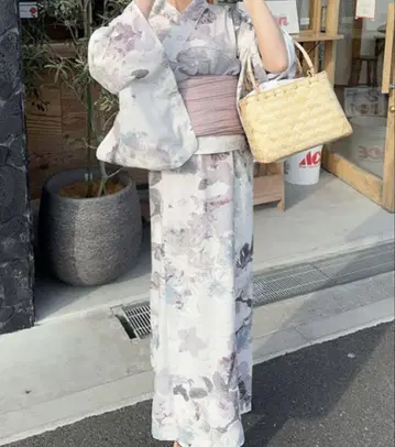 GRL 꽃무늬 원피스 유카타 오비 세트