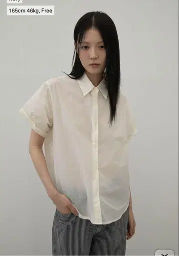 아이보리 반팔 셔츠 오오트로