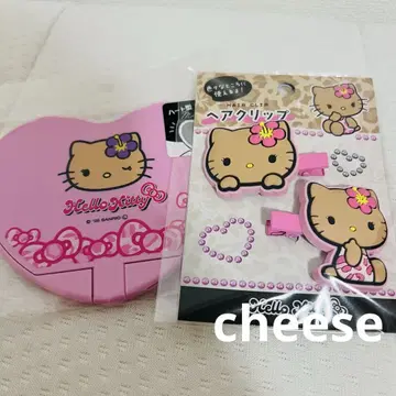 일광화상 키티 하트형 거울 헤어 클립 2개