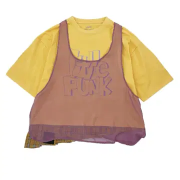 Layered T-shirt 'lit tle punk' [Yellow]