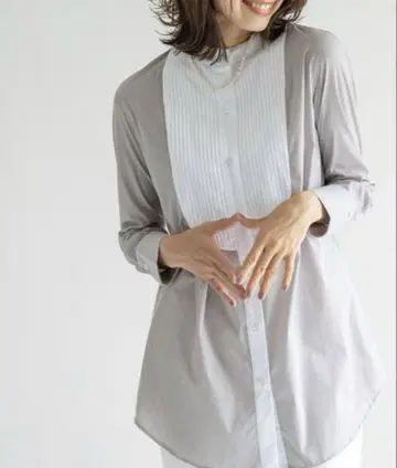 나라 까미체 피에고리네 밴드 카라 스트라이프 셔츠