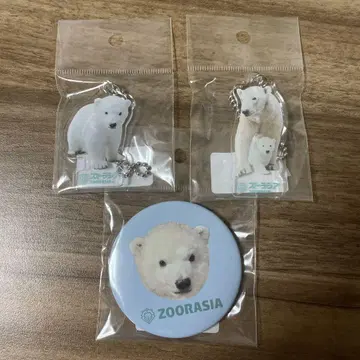 요코하마 주라시아 북극곰 잇짱 라이군 키링 캔뱃지