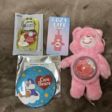 케어베어 POPMART 봉제 인형 글리터 거울 카라비너 키링