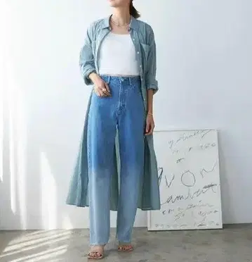 야누크 YANUK 긴팔 셔츠 원피스