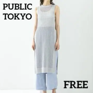미사용급 PUBLIC TOKYO 사다리 메쉬 원피스