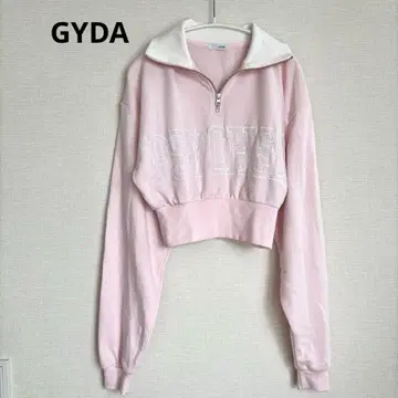 GYDA 제이다 하프 지퍼 숏 맨투맨 상의 핑크