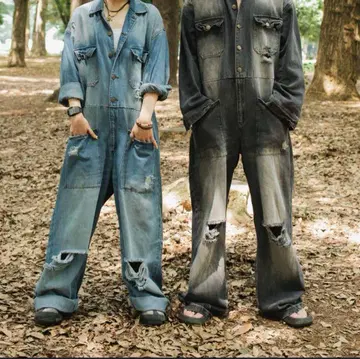 [ 가격 인하 협상 가능 ] wudgeboy 데님 점프 수트 L 완판템