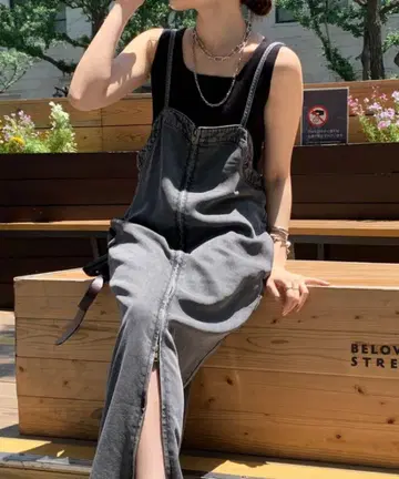 라이오셀 데님 점프스커트 그레이