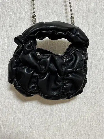 블랙 러프 미니 숄더백