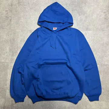 90s~00s 헤인즈 후드티 풀오버 기모 블루 L 미사용