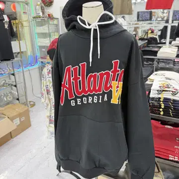 (83) 애틀랜타 조지아 후드 부착 후드티 블랙