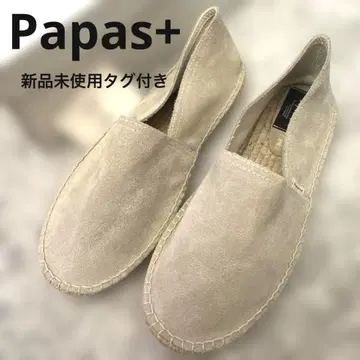 Papas+ 26cm 슬립온 가죽 스웨이드 베이지 신발 미사용 새상품